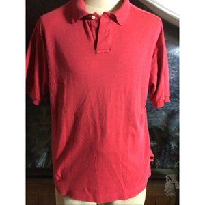T-Harris London Men's Solid Red Polo Shirt Short Sleeves Size Large